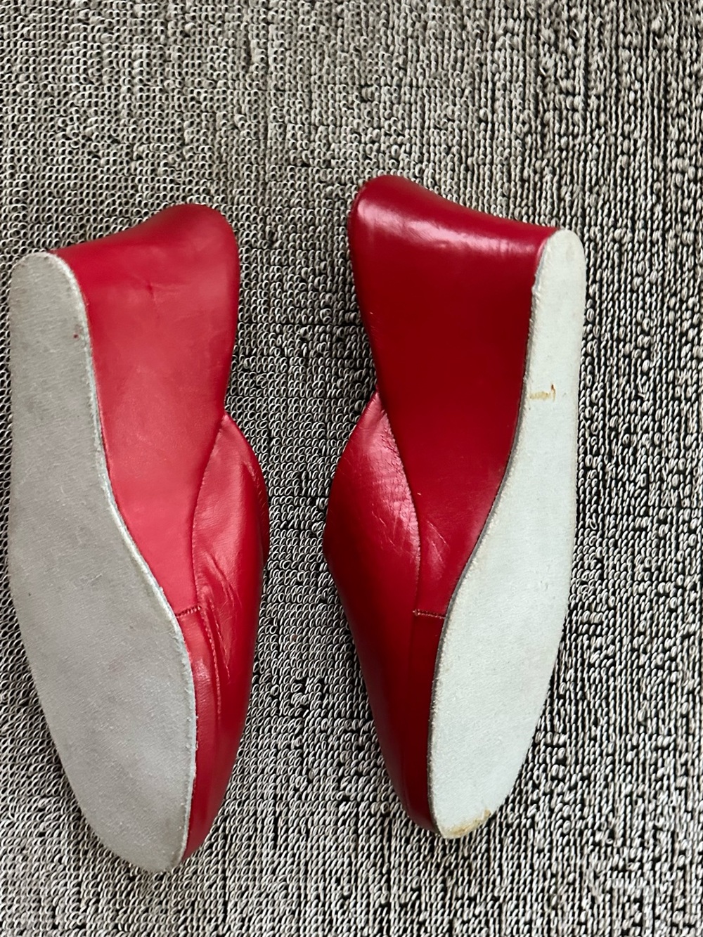 Italian Red Leather slippers - Picture 4 of 5